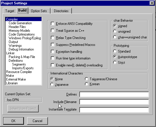 Figure 16-1 Compiler subpage