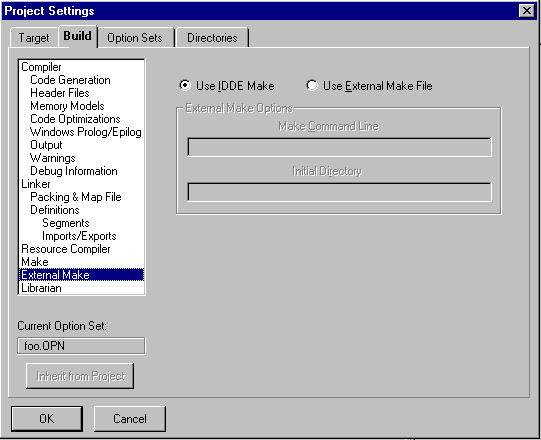 Figure 16-19 External Make subpage