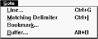 Figure 20-12 Goto menu commands