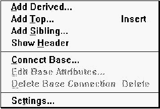 Figure 20-3 Hierarchy Editor pop-up menu commands