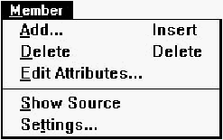 Figure 20-8 Member menu commands