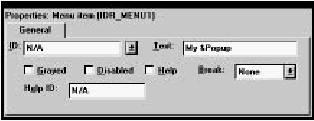 Figure 7-7 Properties of a Pop-up menu